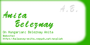 anita beleznay business card